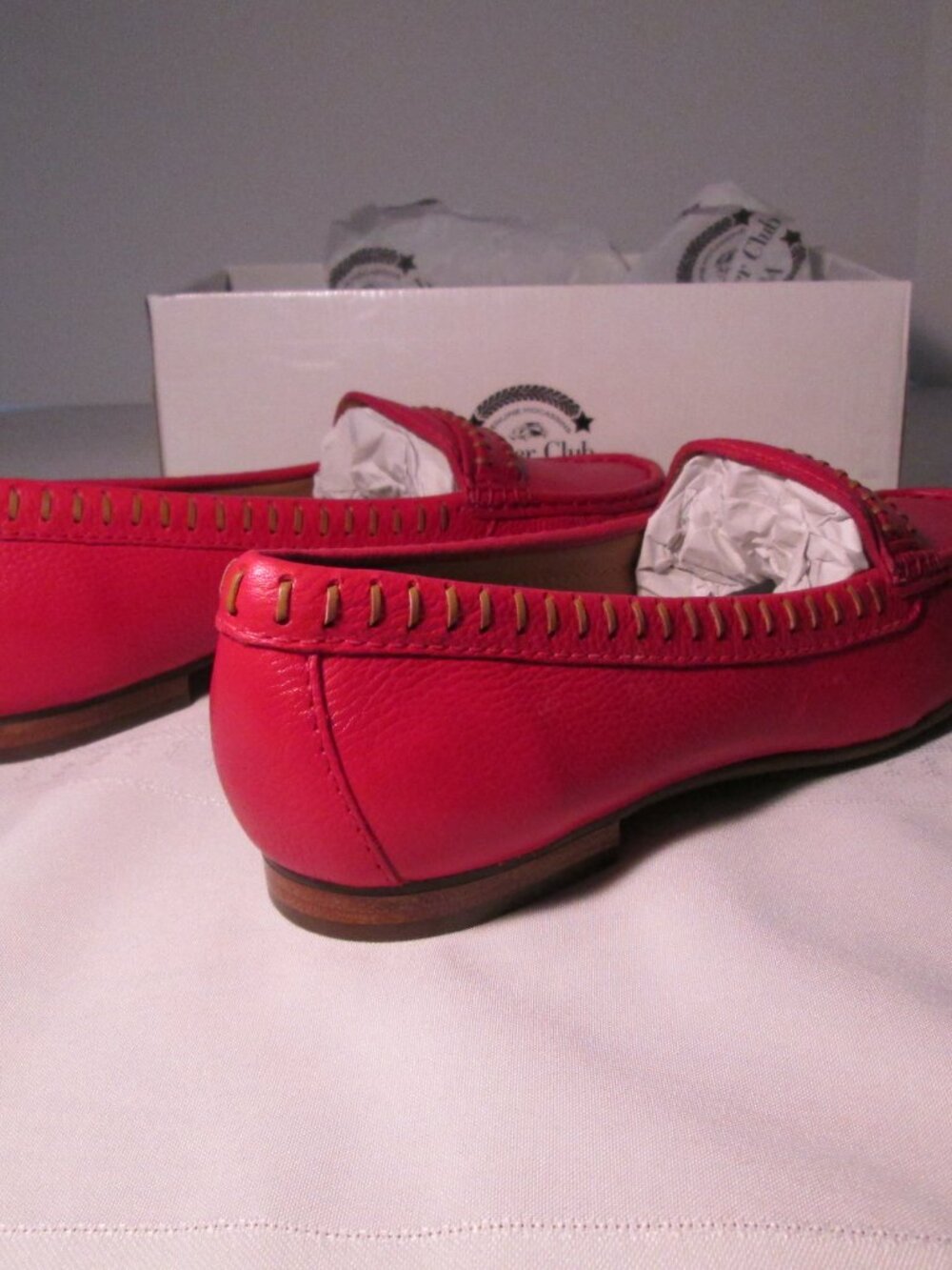 Driver Club USA Leather Made in Brazil Maple Ave Loafer, Red Grainy Sz 11 NWT - Picture 6 of 11